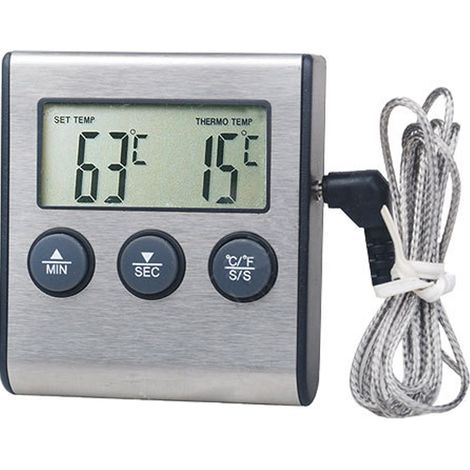 Thermometre Pour Refrigerateur Et Congelateur - Affichage LCD - Alarme Haute Basse Temperature - Plage -50 A 70 °C - Support Magnetique Et Pied Repliable - 1 Unite (1/5)