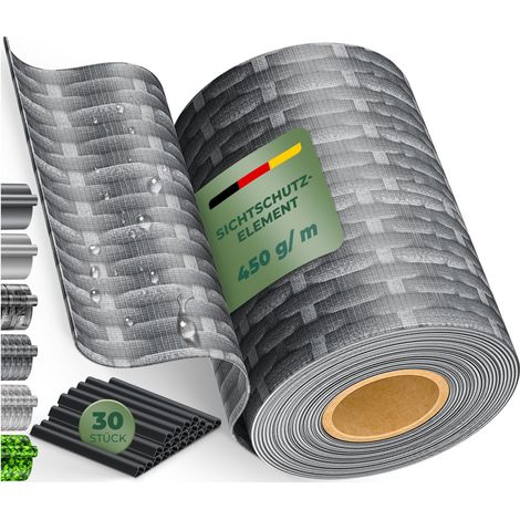 KESSER® PVC Sichtschutzstreifen Sichtschutz Rolle Doppelstabmatten Zaun Blickdicht Wetterfest und Windschutz Zaunfolie Sichtschutz Garten 70 m / Rattan-Anthrazit
