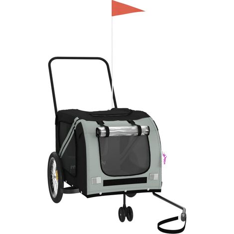Remorque de vélo pour animaux de compagnie gris et noir CFW55873
