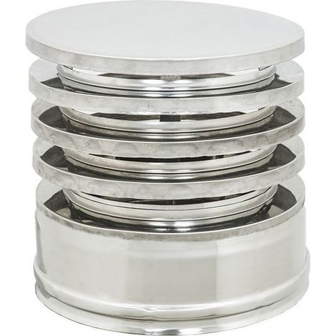 Fumaiolo da 130-180mm tipo zara di acciaio inox aisi 304 base tonda doppia parete (1/4)