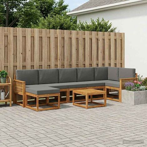 vidaXL Outdoor-Sofagarnitur 8 pcs Natur und Anthrazit Polyester (1/5)