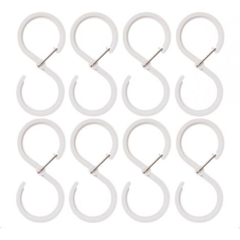 8 crochets de suspension, forme S, charge élevée, pour barres de 2,8 cm, cuisine salle de bain, vêtements chapeaux écharpes (1/5)