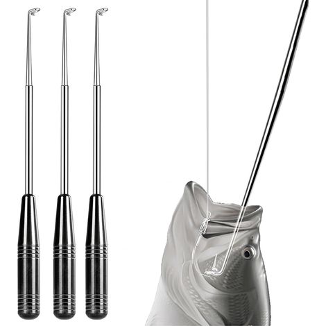 ot de 3 outils de retrait d'hameçon en acier inoxydable pour retirer rapidement les hameçons sans endommager la ligne (1/5)