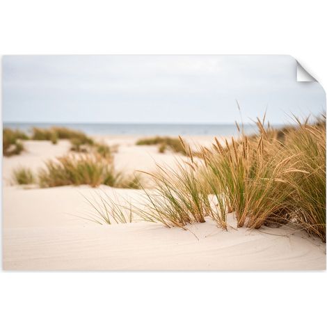 Selbstklebendes Poster – Wandsticker Strand Meer Pflanzen Dünen Natur 30x20 cm