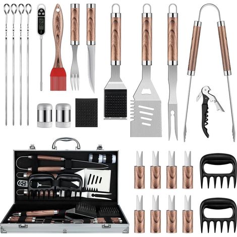 DRAGON RIOT Grillbesteck Set Edelstahl 29 Stück BBQ Zubehör Männer Geschenk (1/5)