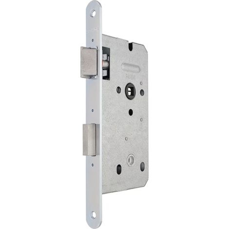 Cerradura de embutir universal Gerda 72/55 ZW 100, galvanizada en plata, WC (1/3)
