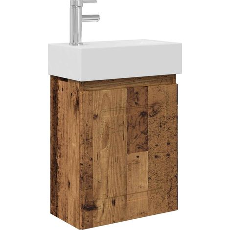 Módulo de baño con grifería Madera envejecida vidaXL (1/5)