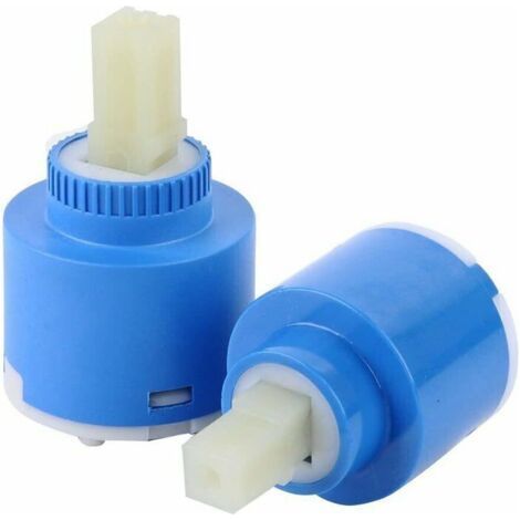 Pack of 2 ceramic cartridges for 40mm single lever taps – Durable plastic valve – Precise water flow control (1/5)