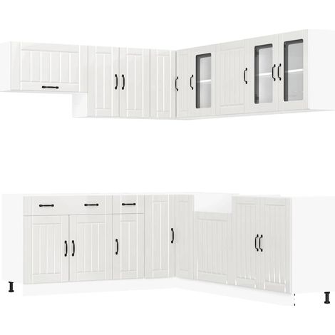 Maison Exclusive - Mueble cocina Lucca blanco brillo 11 pzas made