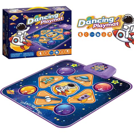Tapis de danse électronique pliable à piles, jouet éducatif pour enfants (bleu) (1/2)