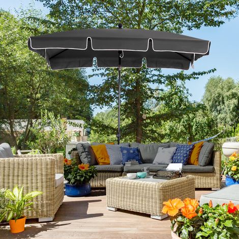parasol jardin inclinable ombre 198 x 130 cm alu gris HAVRYA (1/4)