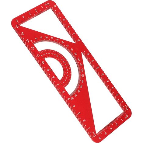 Équerres rouges en alliage d'aluminium, règle multi-angles (1/5)