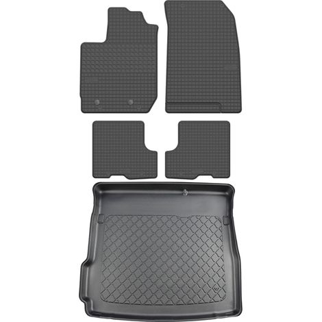 Ensemble de tapis de sol en caoutchouc pour Dacia Duster II SUV (à partir de 2018) + tapis de coffre