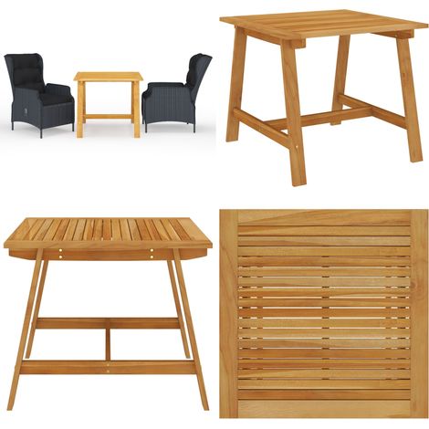 Set Mobili da Pranzo per Giardino 3 pz Grigio Scuro - Tavolo da pranzo da esterno - Sedie da giardino