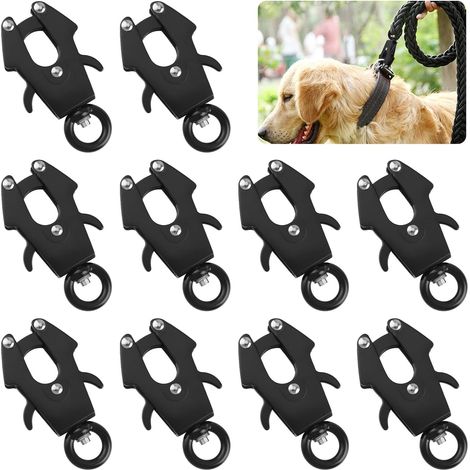 lot de 10 clips de verrouillage, aluminium spatial, dégagement rapide, résistant à la rouille, capacité 299 kg, pour laisse chien (1/5)