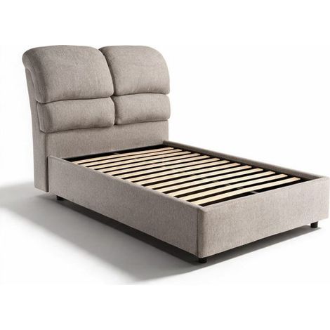 Letto una piazza e mezza contenitore Sofaback in tessuto Aragon tortora 138x222x120H