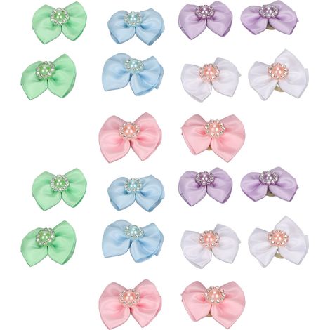 Noeud Pour Chien - Accessoire Toilettage Élastique Polyester Multicolore Pour Chats Et Lapins - Lot De 20 Pièces (1/5)