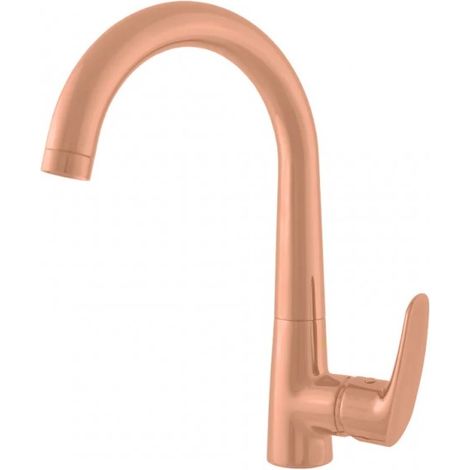 Mitigeur évier haut pivotant AMUR en laiton rose gold brossé (1/2)