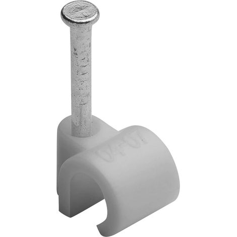 Attache câble - Attache fil électrique - Fixation câble électrique - Fixation et raccordement du câble - Serre câble - Clou de Fixation - Attache Fils Ø 4 A 7 Mm Gris Sachet De 50 - 700418 (1/4)