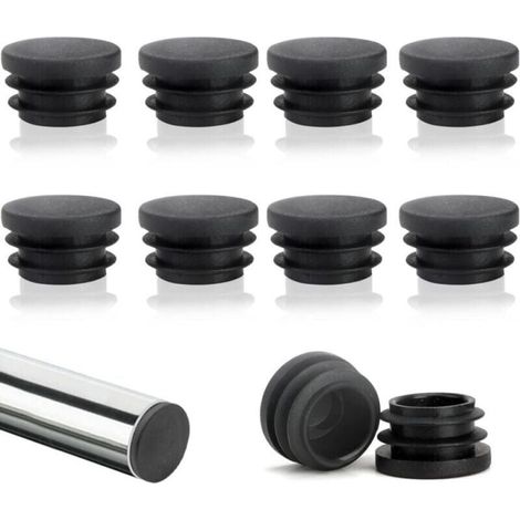 Lot de 10 capuchons de lattes rondes de 22 mm, capuchons de lattes en tube rond, capuchons de chaise ronds en plastique, capuchons d'ailes ronds, protection parfaite pour les meubles et les sols (1/5)