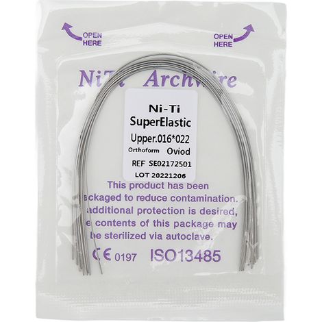 50 pièces Fil Orthodontique NiTi Arc Bas Inférieur 0.016 x 0.022 Pouces Ressort Dentaire (1/5)