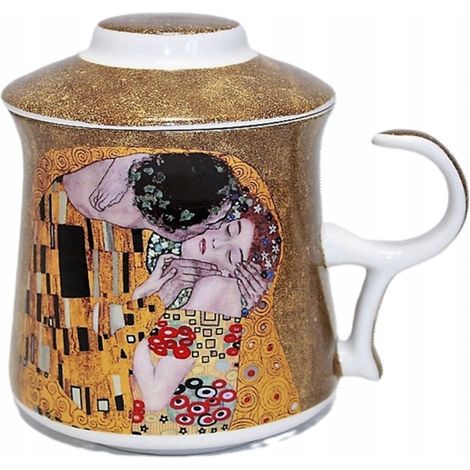 Elegante taza con infusor Gustav Klimt 350ML PARA REGALO (1/5)