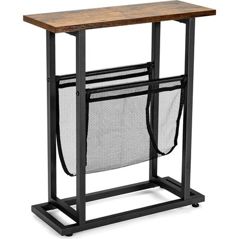 COSTWAY Tavolino di Servizio a 2 Livelli, Tavolino Laterale in Stile Industriale, Comodino Retrò con Porta Riviste, Tavolino da Caffè per Salone Camera da Letto e Ufficio, 45 x 18 x 54,5 cm (1/5)