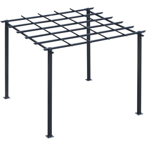 Pergola da Giardino 3x3m in Metallo Nero