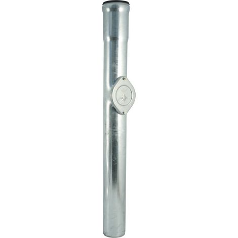 Marley Standrohr NW 100 mm, 1 m, mit Reinigungsdeckel, titan-zink Halbrunde Dachrinnen verzinkt