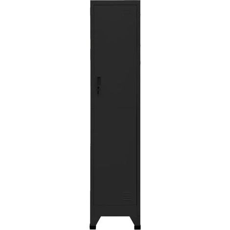 Armoire de Rangement en Acier 38x45x180 cm, Casier Métallique Noir avec Compartiments, Meuble de Stockage Robuste pour Bureau ou Garage (1/5)