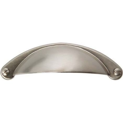 Poignée de meuble coquille 27mm – Entraxe 64mm – Décor chromé mat – Longueur 104mm – Matériau zamac – Fixation vis M4 – Fosun (1/3)