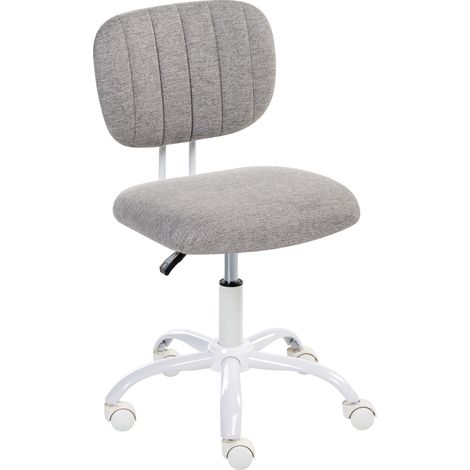 Silla giratoria de escritorio elegante tapizado de tela estructura de hierro oficina en casa habitación infantil altura ajustable sin reposabrazos gris claro Bubbly