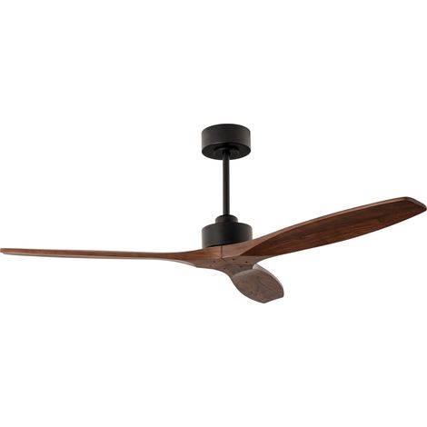 Forlight - Ventilador de Techo Stem Evo, Ø1320mm, Motor DC Silencioso, 30W, 6 Velocidades, Mando a Distancia Incluido, 20-32m², Madera Oscura, Palas Madera Oscura