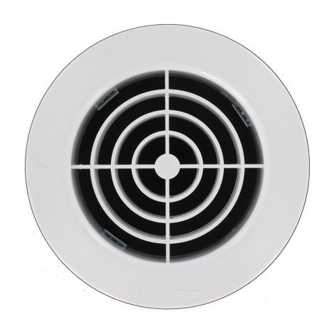 Grille d'aération ronde blanche 105 mm à encastrer sur tube PVC 80 mm - First Plast (1/3)