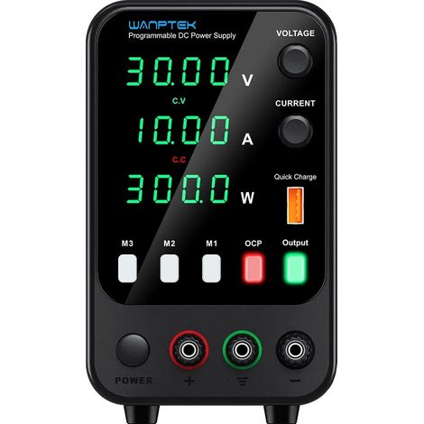 Alimentation DC Wanptek, Sortie 30V 10A, Régulation de Tension Ajustable (1/2)