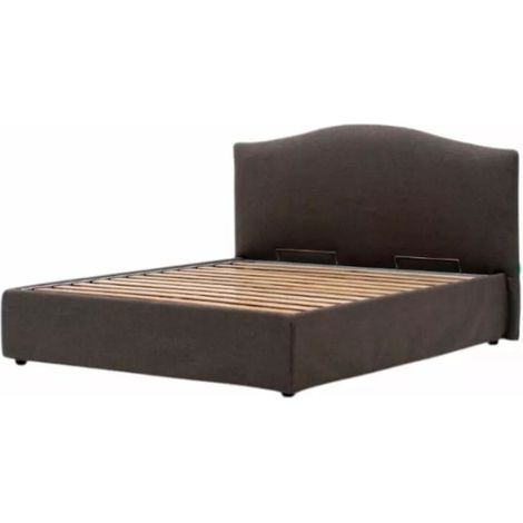 letto matrimoniale contenitore "hill" grigio 160x190 cm (1/4)