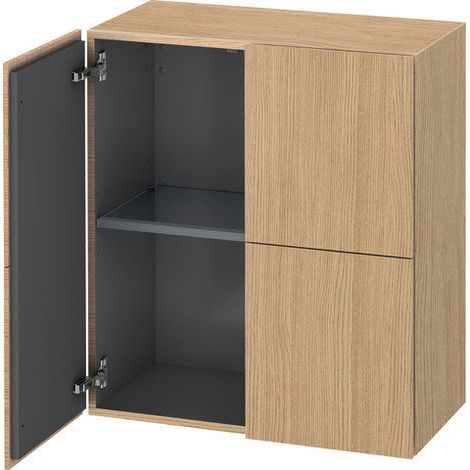 Armadio semi-alto Duravit L-Cube, larghezza 700 mm, profondità 363 mm, 2 ante, colorazione: Rovere europeo Decorazione quercia - LC117705252 (1/4)
