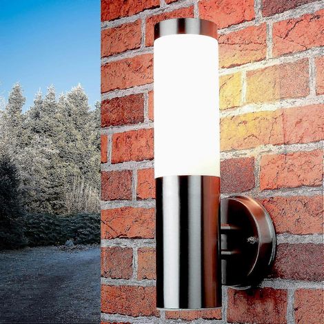 Applique murale extérieure en acier inoxydable, ampoule IP44, lampe de cour ou de jardin. (1/3)