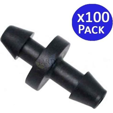 Suinga – Lot de 100 tétines pour conducteurs 4 mm – Connecteurs droits pour microtubes 4,5 x 6,5 mm – Résistants aux conditions extérieures