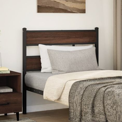 Headboard Brown Oak 75 cm Steel and Engineered Wood vidaXL (1/5)