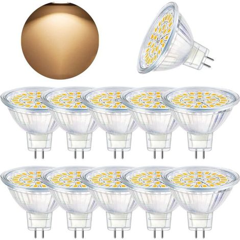 Ampoule LED GU5.3, MR16 LED 12V 5W Equivalent à 50W Lampe Halogène Blanc Chaud 3000K, Ampoules LED Spot Non Dimmable, Lot de 10 (1/4)