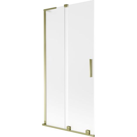 Mexen Velar L mampara de baño de 2 hojas correderas 90 x 150 cm, escarcha, dorado - 896-090-003-31-50 (1/5)