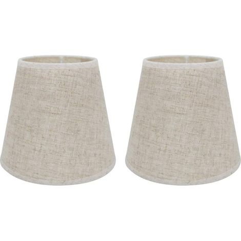 Lot de 2 Abat-jours E14/E27 pour Lampe de Table Applique Murale,Lustre,Abat-jour en Cristal,10 cm (Haut) x 14 cm (Hauteur) x 16 cm (Bas),Linen (1/5)