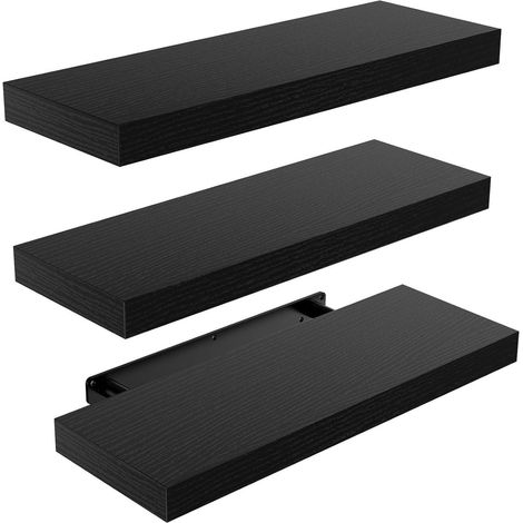 STOREMIC Wandregal 3er-Set schwarz belastbar bis 22 lbs modern DekoRegale (1/5)