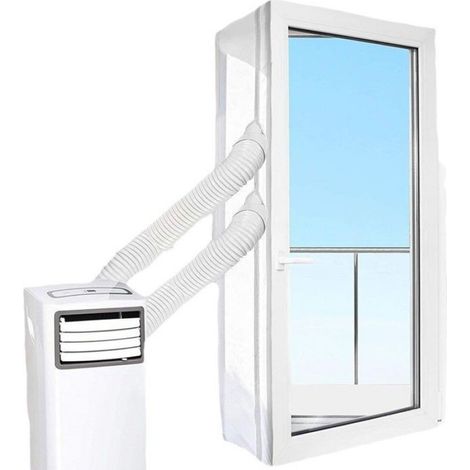 1 Kit Fenêtre Climatiseur Mobile 300cm Étanche Anti Moustiques Blanc Pour Fenêtres Battants (1/5)