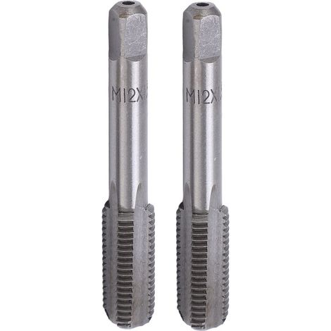 2Pcs Taraud à Flûte Droite Taraud à Flûte à Main Métrique en Acier Haute Vitesse Outil de Taraudage à Vis Standard M12x1,5 (1/5)