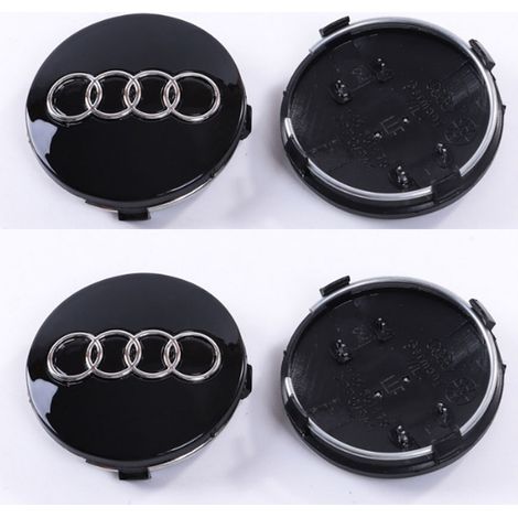 Tapa de cubo adecuada para Audi, 60mm, 69mm, logo 02 A6, negro, gris (1/4)