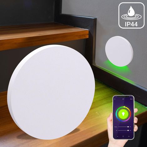 LED Treppenleuchte IP44 rund weiß - Lichtfarbe: Smart Tuya RGB CCT 3W - Lichtaustritt: Kato (1/5)