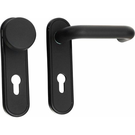 Cisa Brandschutzplatte mit Druckknopf und Griff schwarz 72 mm