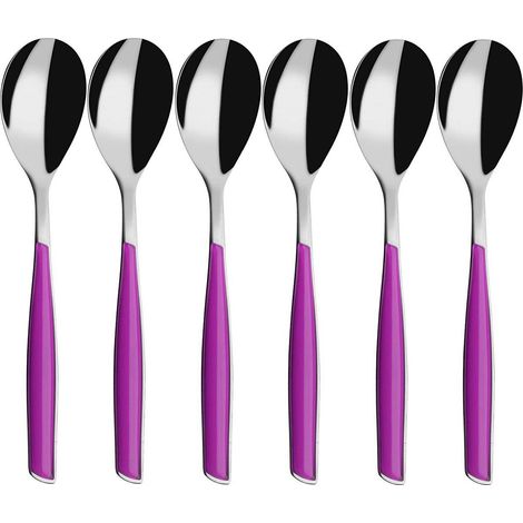 Bugatti glamour set 6 cucchiaini caffè fucsia in acciaio
